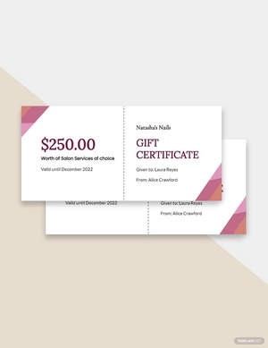Nail Salon Gift Certificate Template