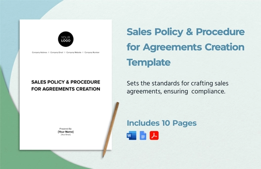 Sales Policy & Procedure for Agreements Creation Template
