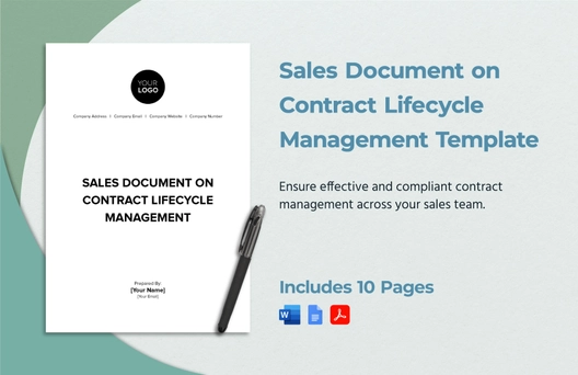 Sales Document on Contract Lifecycle Management Template