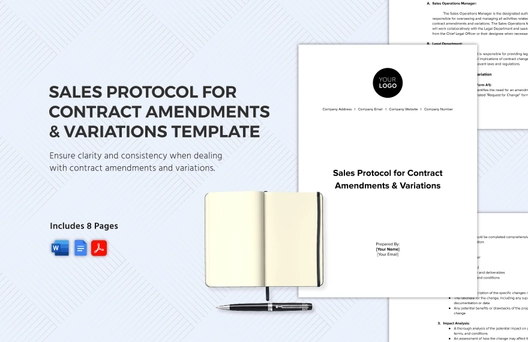 Sales Protocol for Contract Amendments & Variations Template