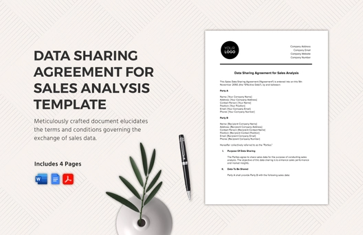 Data Sharing Agreement for Sales Analysis Template