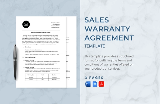 Sales Warranty Agreement Template