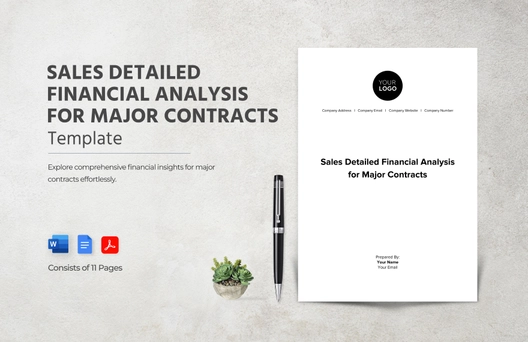 Sales Detailed Financial Analysis for Major Contracts Template