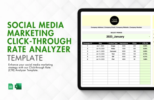 Social Media Marketing Click-through Rate Analyzer Template