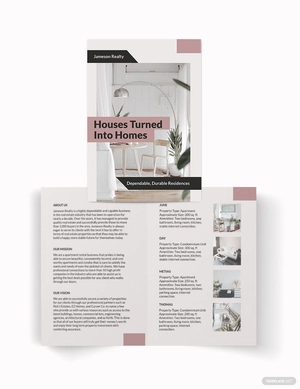Apartment/Condo Community Bi-Fold Brochure Template