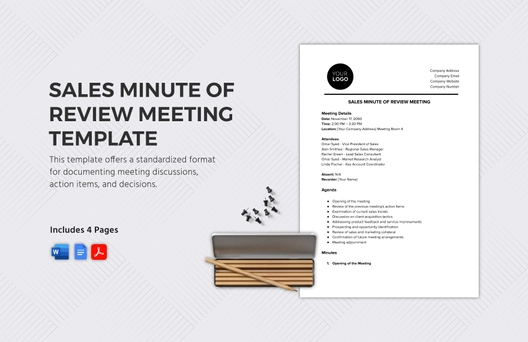Sales Minute of Review Meeting Template
