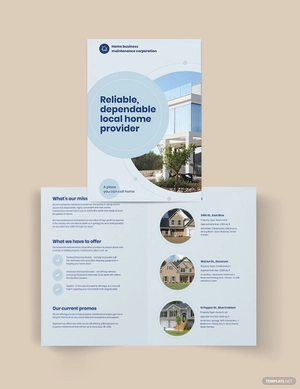 Property Maintenance Bi-fold Brochure Template