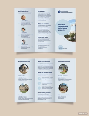 Property Maintenance Tri-Fold Brochure Template