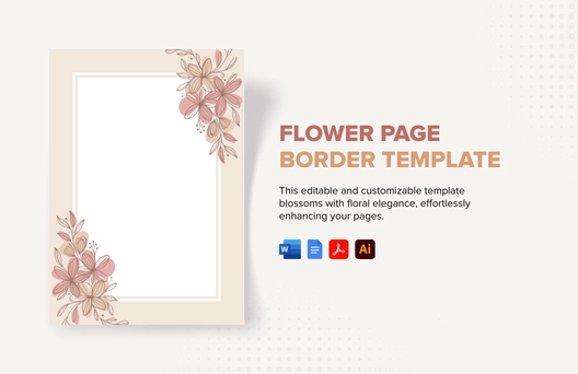 Flower Page Border Template