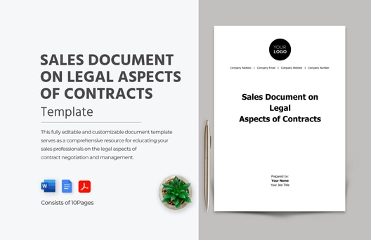 Sales Document on Legal Aspects of Contracts Template Sales Document on Legal Aspects of Contracts Template