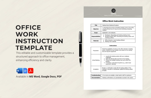 Office Work Instruction Template