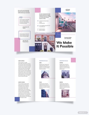 Beach Vacation Rental Tri-Fold Brochure Template