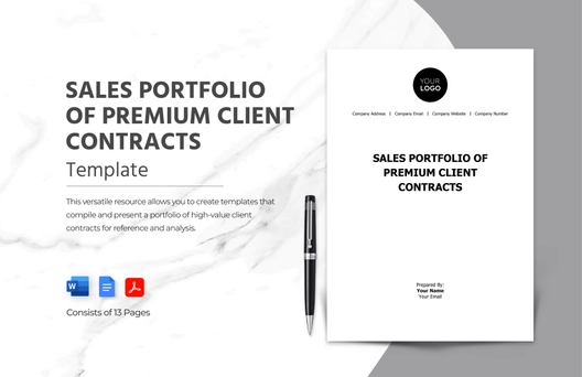 Sales Portfolio of Premium Client Contracts Template