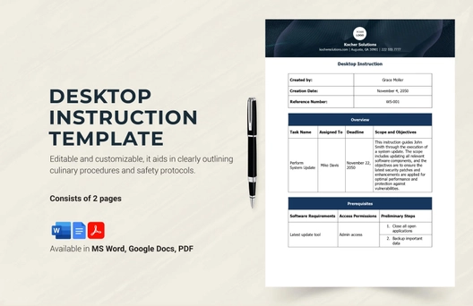 Desktop Instruction Template