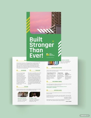 Construction Company Investor Bi-fold Brochure Template