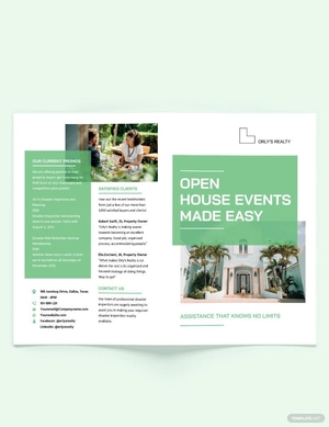 Disaster Inspection Bi-Fold Brochure Template