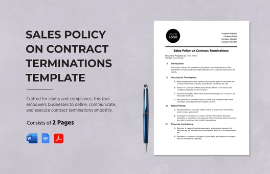 Sales Policy on Contract Terminations Template