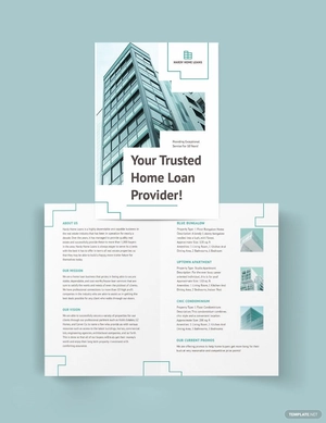 Home/House Loan Bi-fold Brochure Template