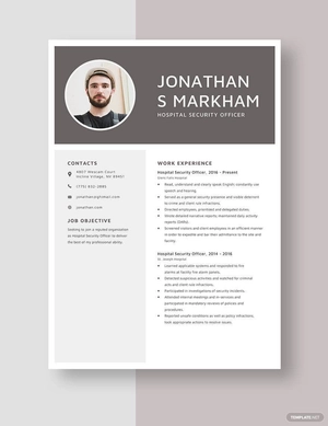 Hospital Security Officer Resume