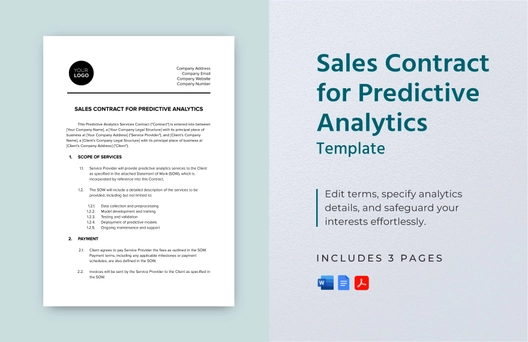 Sales Contract for Predictive Analytics Template