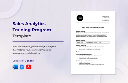 Sales Analytics Training Program Template Sales Analytics Training Program Template