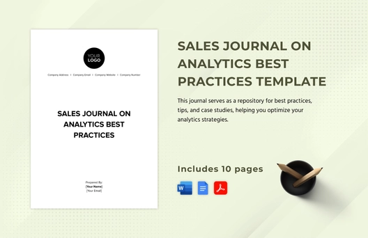 Sales Journal on Analytics Best Practices Template