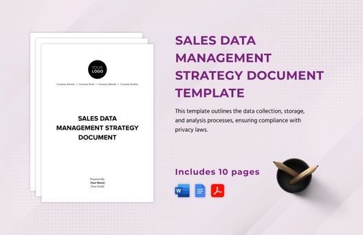 Sales Data Management Strategy Document Template