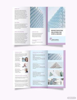 Personal Real Estate Broker Tri-Fold Brochure Template