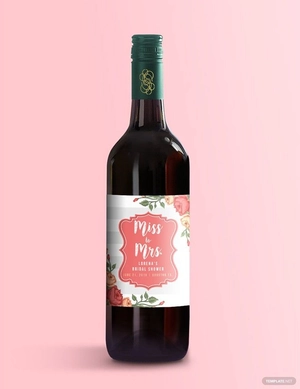 Bridal Shower Wine Label Template