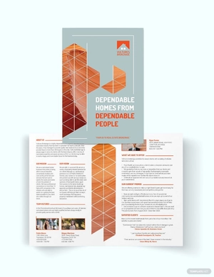 Real Estate Broker Promotional Bi-Fold Brochure Template