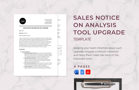 Sales Notice on Analysis Tool Upgrade Template