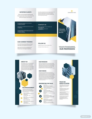 RealEstate Company Investor Tri-Fold Brochure Template