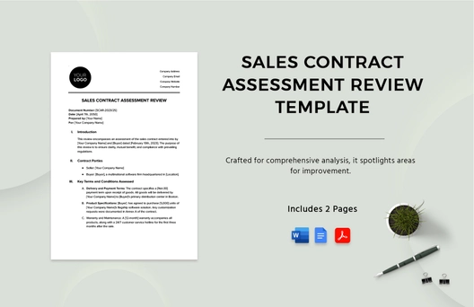 Sales Contract Assessment Review Template