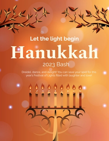 Free Hanukkah Celebration Flyer Template to Edit Online