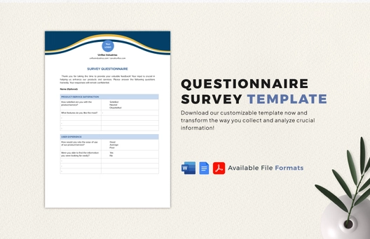 Questionnaire Survey Template Questionnaire Survey Template