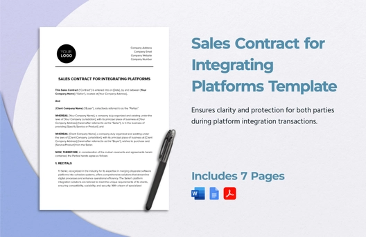 Sales Contract for Integrating Platforms Template