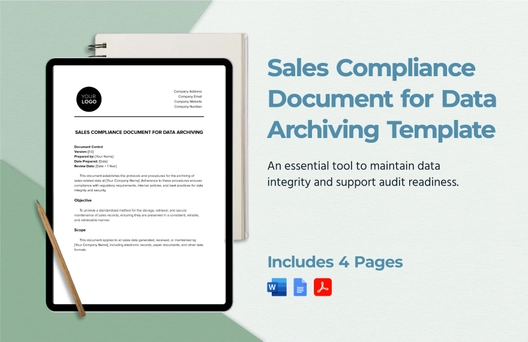 Sales Compliance Document for Data Archiving Template