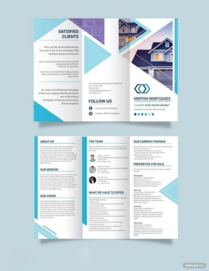 Real Estate Mortgage Broker Tri-fold Brochure Template