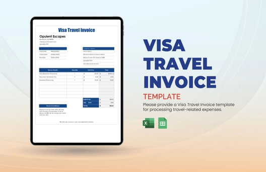 Visa Travel Invoice Template