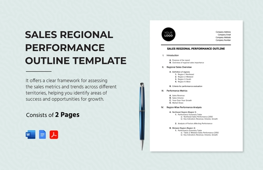Sales Regional Performance Outline Template