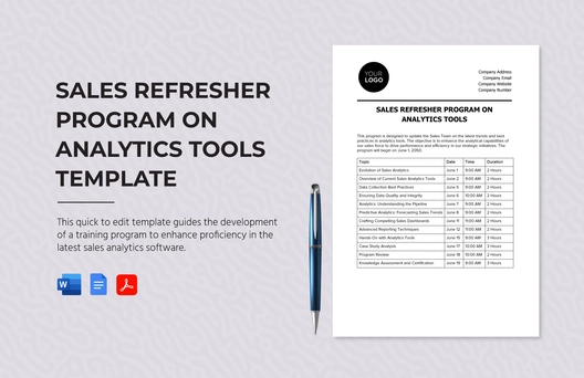 Sales Refresher Program on Analytics Tools Template