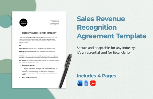 Sales Revenue Recognition Agreement Template Sales Revenue Recognition Agreement Template