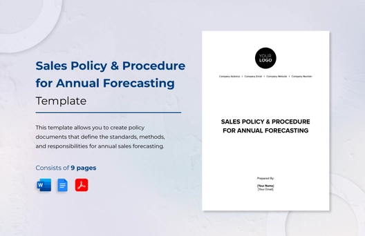 Sales Policy & Procedure for Annual Forecasting Template