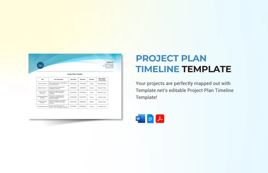 Project Plan Timeline Template