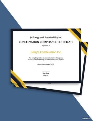 Conservation Compliance Certificate Template