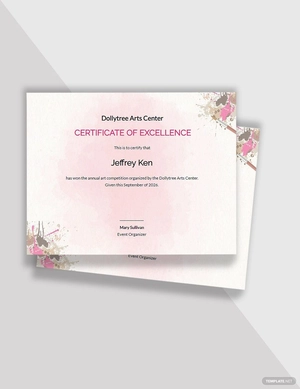 Painting Competition Excellence Certificate Template