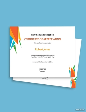Sports Day Appreciation Certificate Template