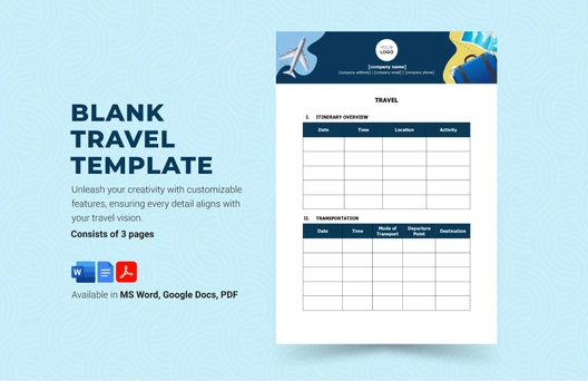 Blank Travel Template
