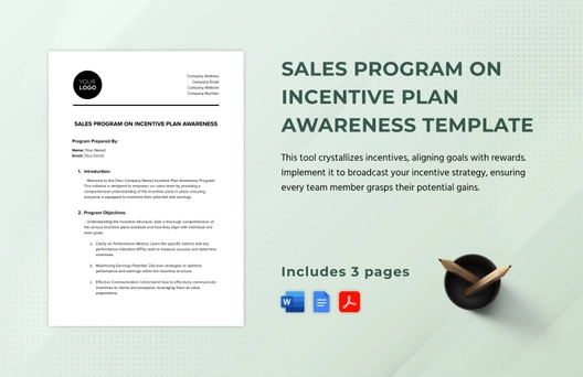 Sales Program on Incentive Plan Awareness Template