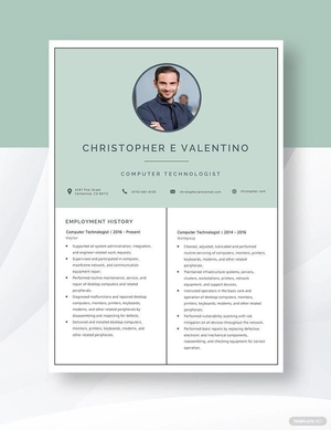 Computer Technologist Resume